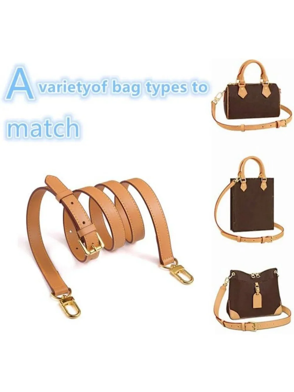 Adjustable Vachetta Leather Shoulder Strap for Handbags - Stylish Replacement